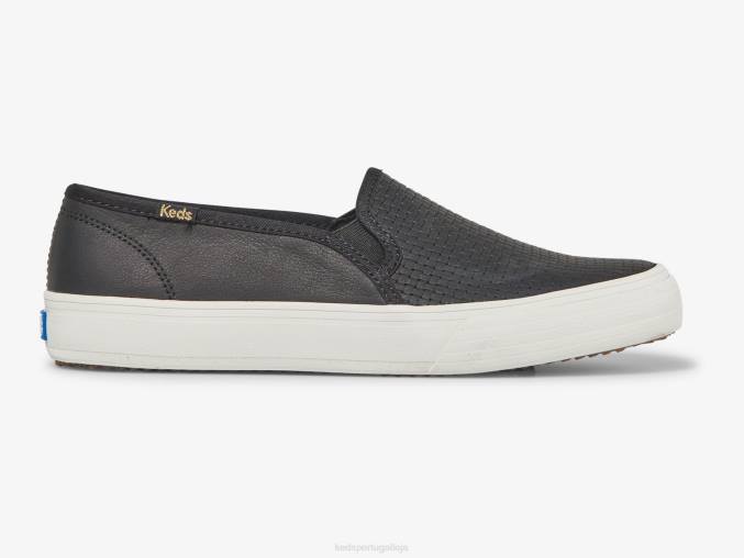 Keds sapatilha de couro com relevo de dois andares R28H24 calçados preto mulheres