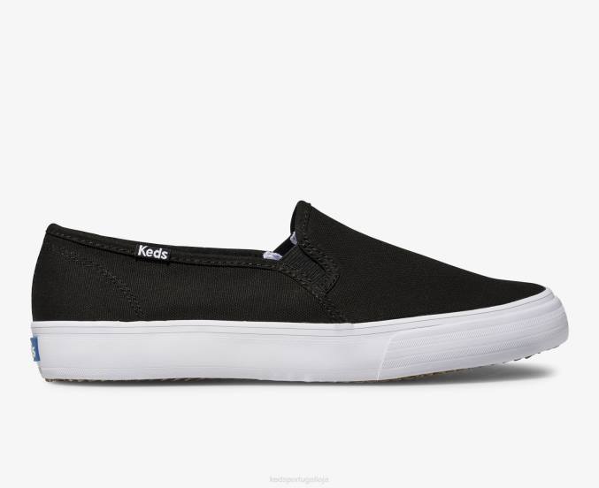 Keds sapatilha de lona de dois andares R28H1 calçados preto mulheres