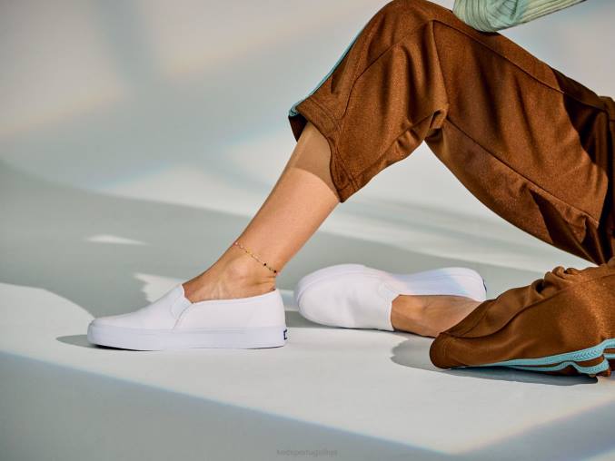 Keds sapatilha de lona de dois andares R28H2 calçados branco mulheres