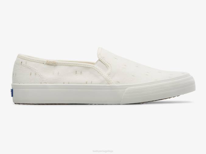 Keds sapatilha têxtil de dois andares sem cadarço R28H70 calçados ouro branco mulheres