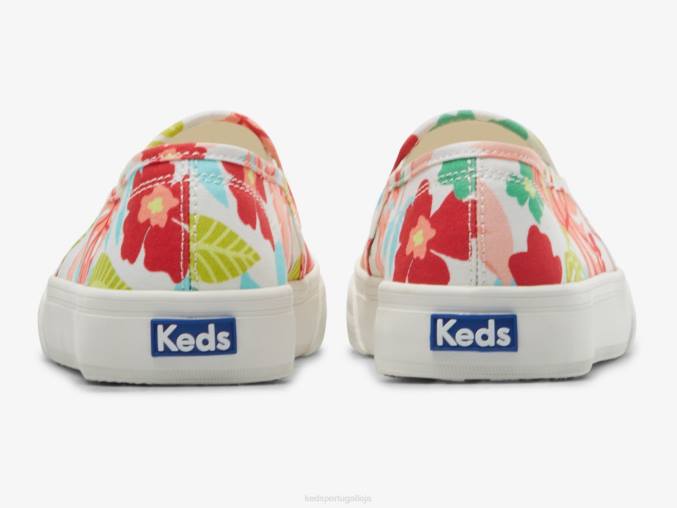 Keds tênis com estampa tropical de dois andares R28H13 calçados coral branco mulheres