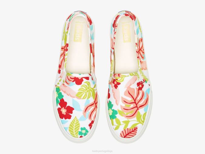 Keds tênis com estampa tropical de dois andares R28H13 calçados coral branco mulheres