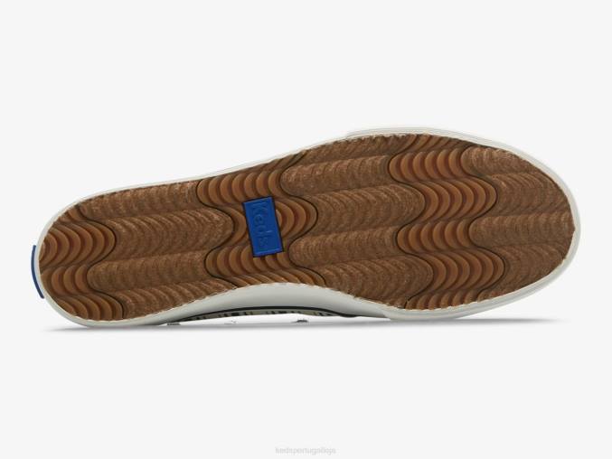 Keds tênis com listras de lona de dois andares R28H67 calçados Marinha Branca mulheres