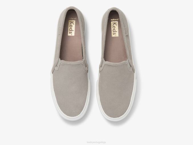 Keds tênis de camurça perf double decker R28H44 calçados cinza mulheres