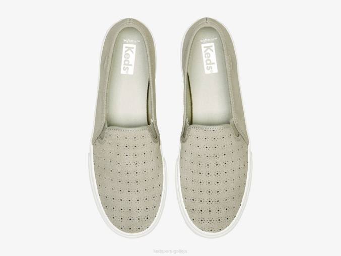 Keds tênis de camurça perf double decker R28H68 calçados cinza mulheres