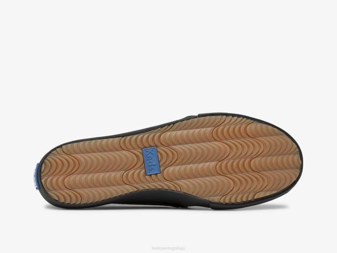 Keds tênis slip on de couro double decker R28H29 calçados preto mulheres