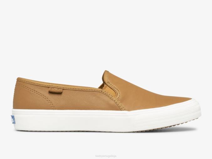Keds tênis slip on de couro double decker R28H30 calçados moca mulheres