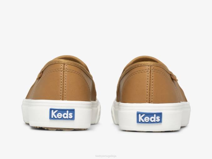 Keds tênis slip on de couro double decker R28H30 calçados moca mulheres