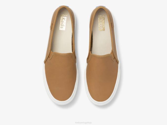 Keds tênis slip on de couro double decker R28H30 calçados moca mulheres