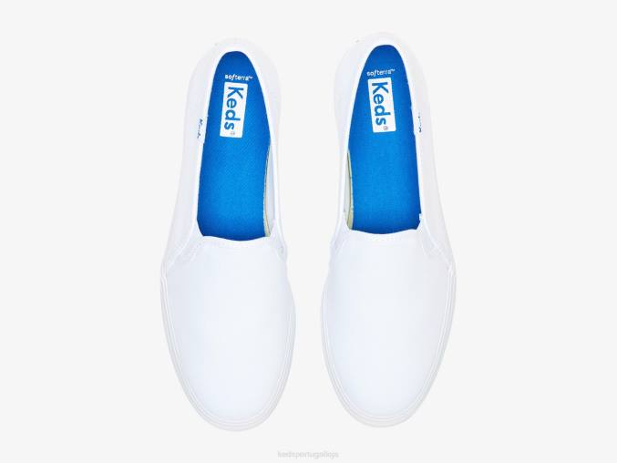 Keds tênis slip on de lona triple decker R28H40 calçados branco mulheres