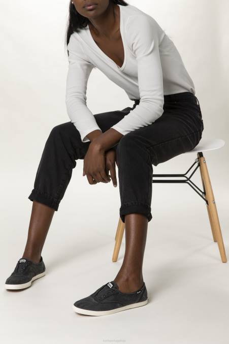 Keds tênis slip on lavável chillax R28H42 calçados carvão mulheres