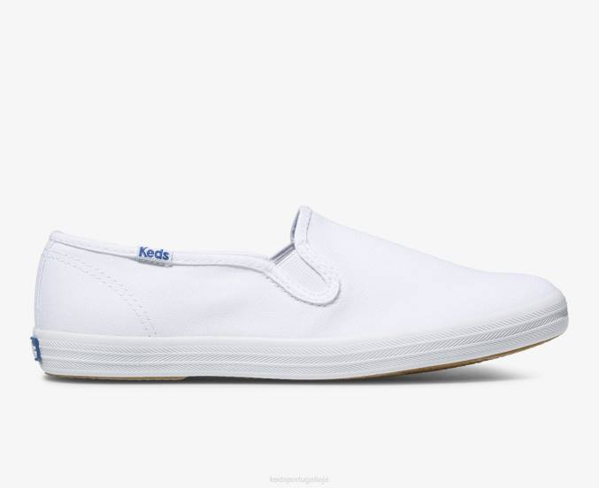 Keds tênis slip on lona campeão R28H38 calçados branco mulheres