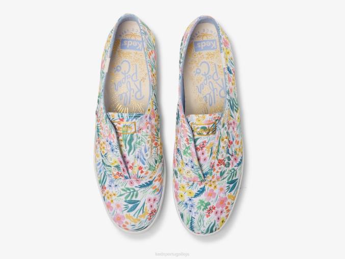 Keds x Rifle Paper Co. tênis slip on chillax lea R28H20 calçados branco multi mulheres