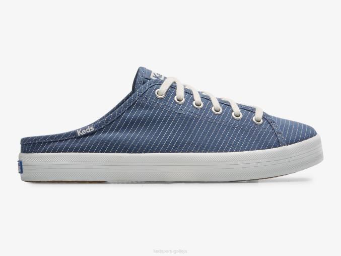 Keds Kickstart Mule Canvas Stripe Sneaker R28H45 calçados azul mulheres