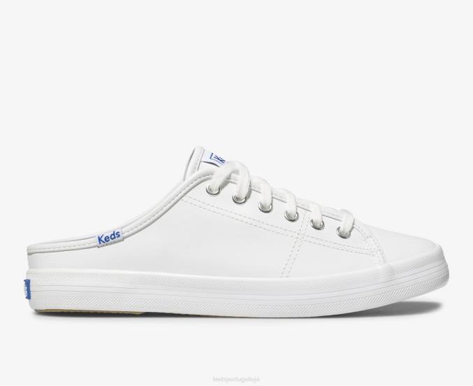 Keds couro de mula kickstart R28H71 calçados branco mulheres