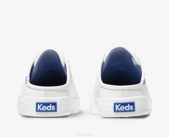 Keds couro de mula kickstart R28H71 calçados branco mulheres