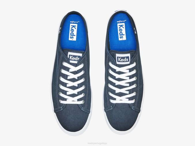 Keds tênis triple kick mule em lona R28H49 calçados marinha mulheres