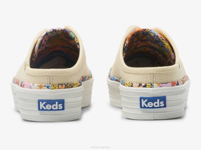 Keds x Rifle Paper Co. Kickstart mula ráfia R28H54 calçados natural mulheres