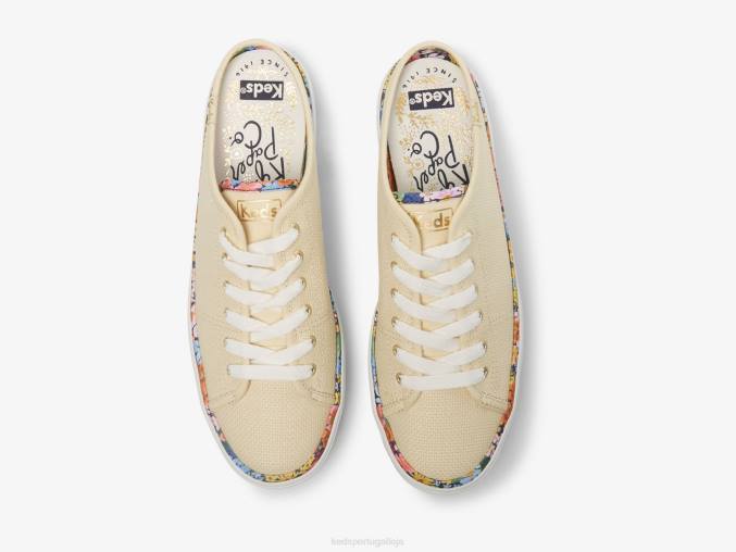 Keds x Rifle Paper Co. Kickstart mula ráfia R28H54 calçados natural mulheres