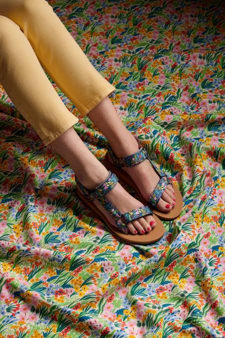 Keds x Rifle Paper Co. sandália trio R28H55 calçados marinha mulheres