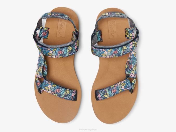 Keds x Rifle Paper Co. sandália trio R28H55 calçados marinha mulheres