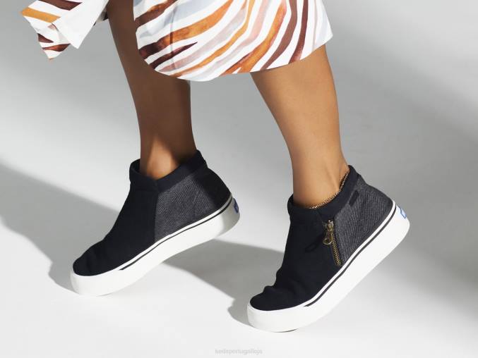 Keds botinha de zíper cooper R28H72 calçados preto mulheres