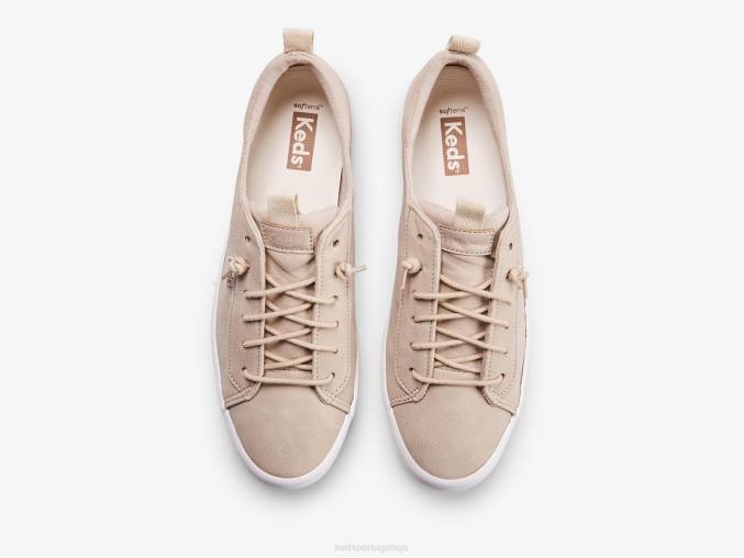 Keds tênis de couro vegano kickback R28H32 calçados taupe mulheres